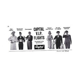 Capital Airlines VIP Flights Advertisement 1950s Vintage Print Ad